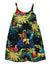 Elastic Straps Girls Sundress Parrots Paradise Black