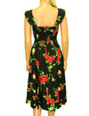 Red Hibiscus Sundress with Smock Back