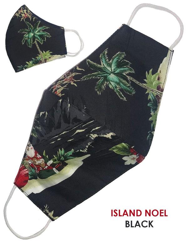 Island Santa Christmas Face Mask Black KY