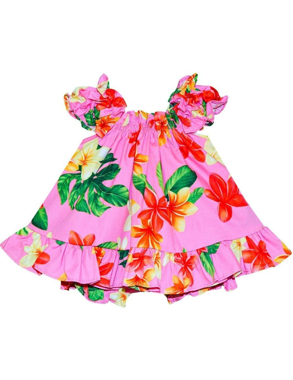 Fashion Plumeria Baby Clothes 2 Piece Capri Set Pink
