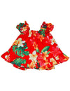 Fashion Plumeria Baby Clothes 2 Piece Capri Set Red
