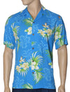 Fern Hibiscus Shirt Sky Blue Two Palms