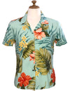 Waipio Hibiscus Women's Hawaiian Shirt Aqua