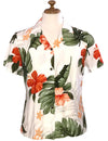 Waipio Hibiscus Women's Hawaiian Shirt White