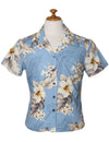 Fitted Floral Blouse for Women Lanai Light Blue