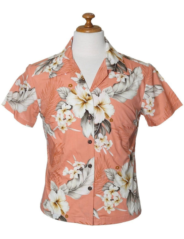 Fitted Floral Blouse for Women Lanai Peach