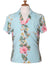 Women Aloha Blouse Hibiscus Leis Aqua