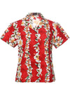 Fitted Hawaiian Shirt for Women Luana Red