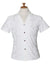 Fitted Hawaiian Blouse White Hibiscus Leis White