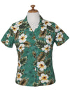Fitted Hawaiian Blouse Kalea Green