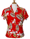 Women Hawaiian Fitted Shirt Hanapepe Red