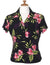Okalani Fitted Hawaiian Shirt for Women Black