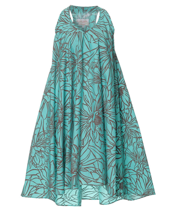 Sleeveless Float Short Hawaiian Dress FLORILEGIA Aqua