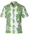 Flower Lei Poly Cotton Hawaii Aloha Shirt Green