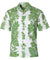 Flower Lei Poly Cotton Hawaii Aloha Shirt Green