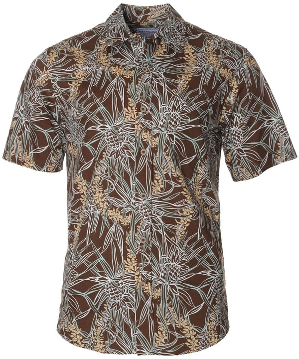 Fresh Pineapples Resort Aloha Shirt Brown