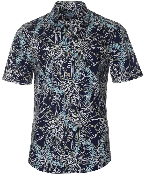 Fresh Pineapples Resort Aloha Shirt Navy