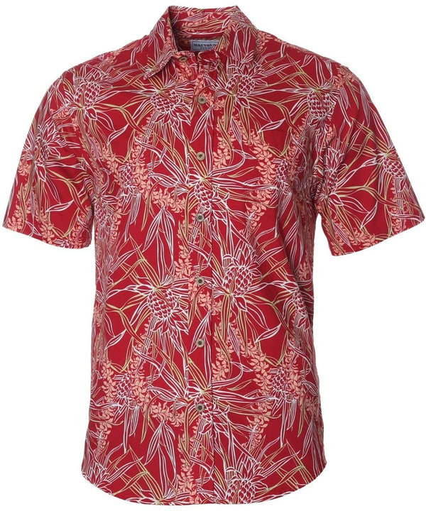 Fresh Pineapples Resort Aloha Shirt Red