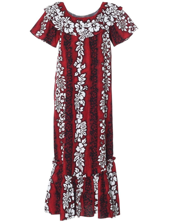 Full Length Muumuu Dress Relaxed Fit Luna Red