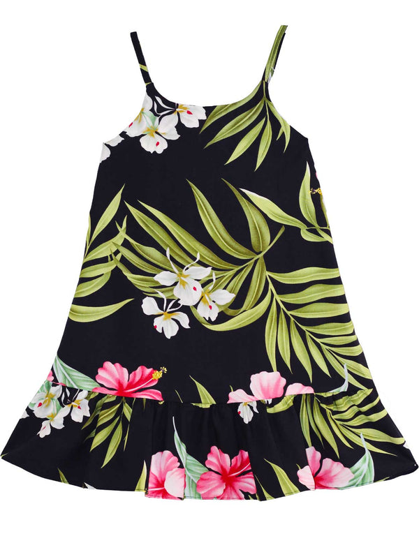 Girls Sundress with Ruffle Hem Nalani Black