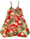 Kaipo Aloha Girls Dress with Scarf Hem Red