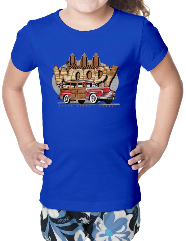 Surfers Woody Car Children T-Shirt Royal