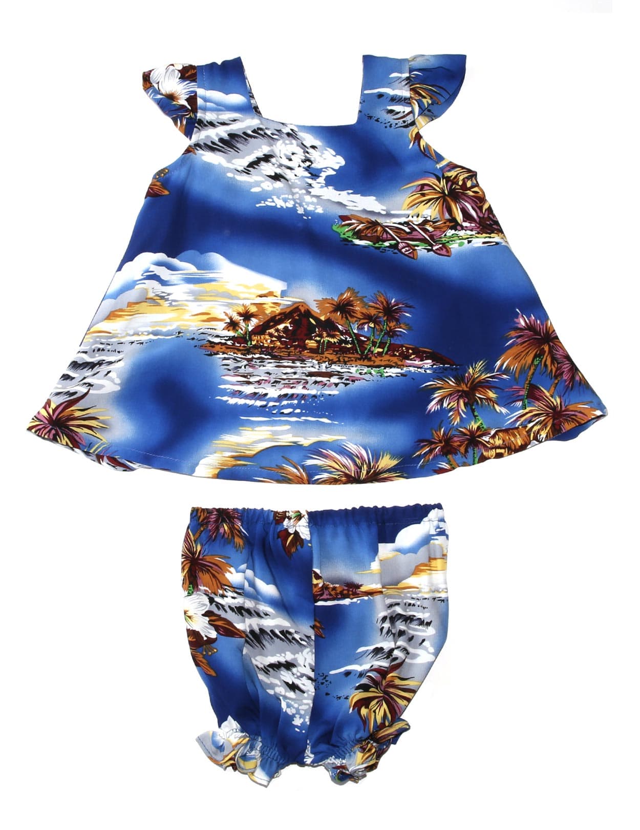 Girls Infant Toddler Dress Blue Hawaii Blue / 18M Girls Infant Toddler Dress Blue Hawaii Blue / 18M