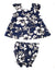 Baby Girl Clothes 2 Piece Hawaii Capri Set Classic Hibiscus Pareo Navy