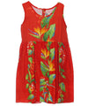 Girl's Flower Dress Birds of Paradise Red