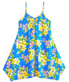 Plumerias Girls Hawaiian Dress Blue