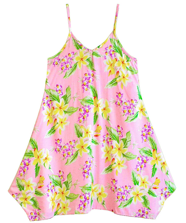 Plumerias Girls Hawaiian Dress Pink