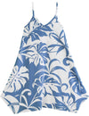 Girls Hawaiian Dress Makena with Scarf Hem Ocean Blue