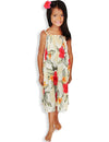 Girl's Flower Cream Dress Smock Top Ula Ula Hibiscus Cream