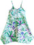 Girls Dress with Scarf Hem Watercolors Palms Green RJC
