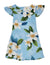 Girl's Flower Dress Plumeria Sky Blue Light Blue