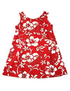 Girls Hawaii Dress Tank Classic Hibiscus Pareo Red Hilo Hattie