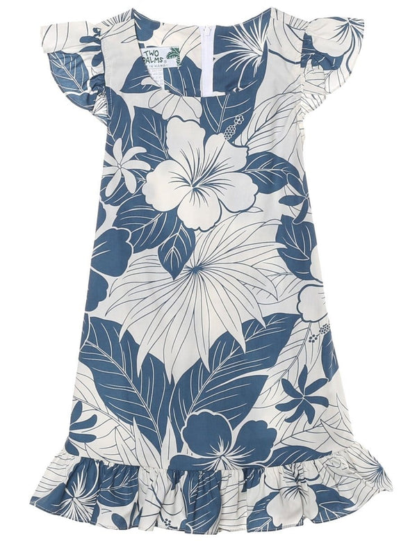 Girls Hawaiian Dress Lanai Adventure Blue