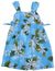 Girl's Hawaiian Dress White Tiare with Bungee Straps Light Blue RJC