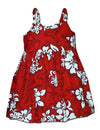 Girl's Hawaiian Sundress Tropical Hibiscus Red