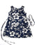 Girls Hawaii Dress Tank Classic Hibiscus Pareo Navy Hilo Hattie