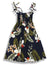Girl's Tube Top Hanapepe Dress with Orchids Navy