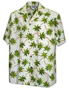 Green Palms Aloha Shirt ivory Pacific Legend
