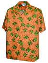 Green Palms Aloha Shirt Orange Pacific Legend