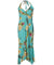 Halter Open Back Hawaiian Dress Tea Length Island Ceres Green