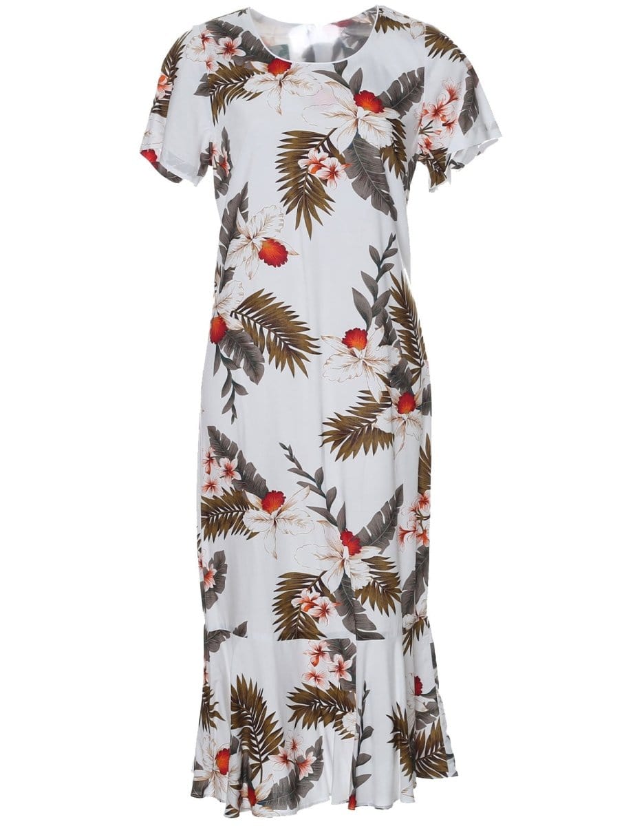 aloha dress designs Hawaii Flowers Mix Tribal Pattern Off Shoulder Long Dress