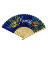 Hawaii Ocean Honu Hand Fan Bamboo and Fabric