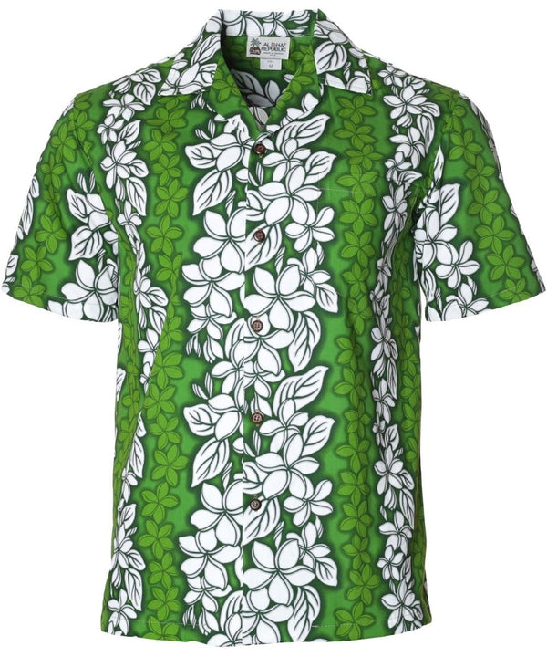 Harmony Panel Hawaiian Shirt Green