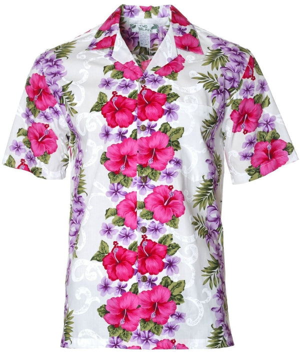 Hawaii Aloha Hibiscus Shirt Big Island White Two Palms
