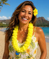 Yellow Hawaii Silk Flower Lei Yellow