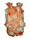 Yellow Plumeria Flower Baby Clothes Capri Set Orange